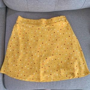 Floral Print Yellow Skirt